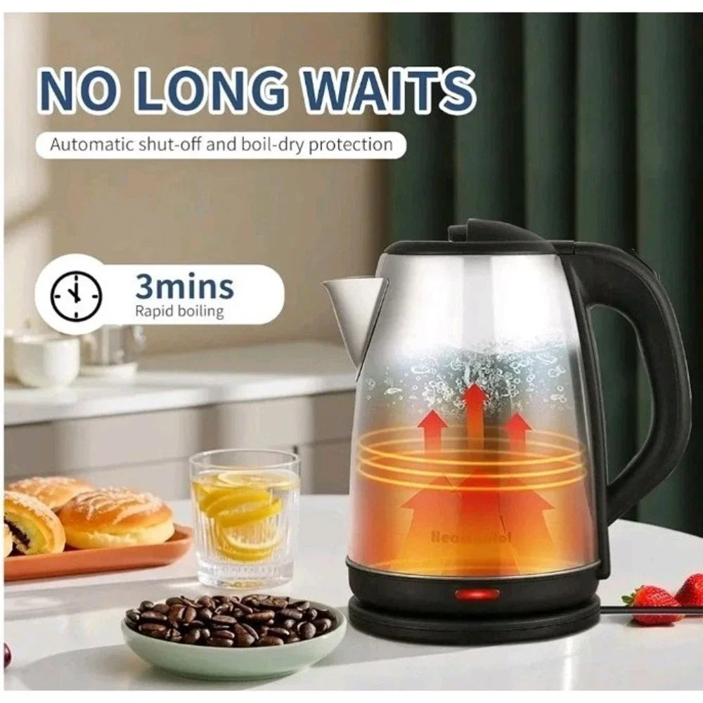 Heamantol 1.8 Liter Fast Boil Stainless Steel Electric  Kettle (Bin)